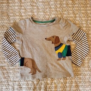 Baby Boden Sausage Dog Wrap Around Applique Shirt